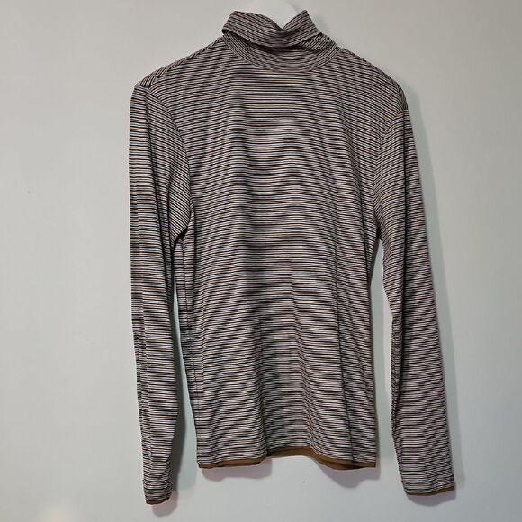 Murano Black and White Striped Turtleneck Top - Picture 1 of 6